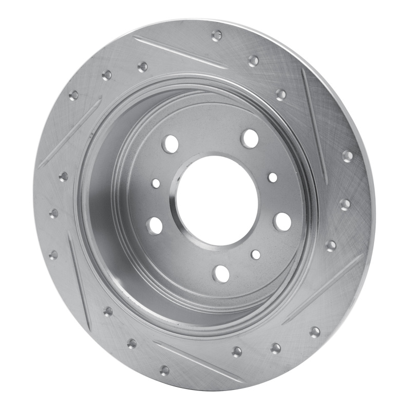Buick Allure Brake Rotor (1) - Rear Left - R1 Concepts - Drilled & Slotted - Silver - `06-`10
